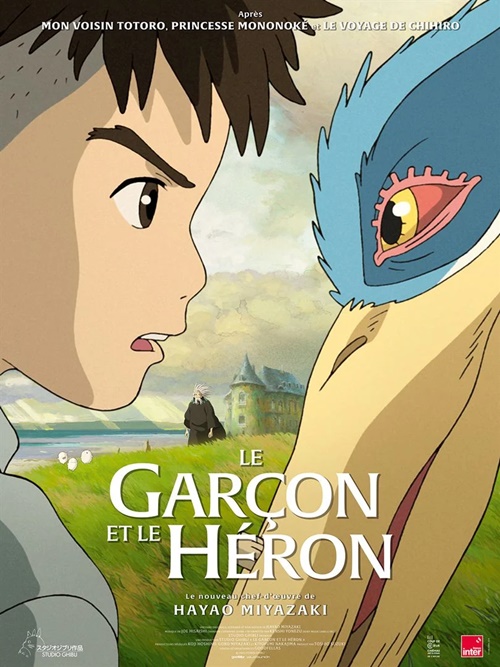 Le garçon et le héron film animation affiche réalisé par Hayao Miyazaki
