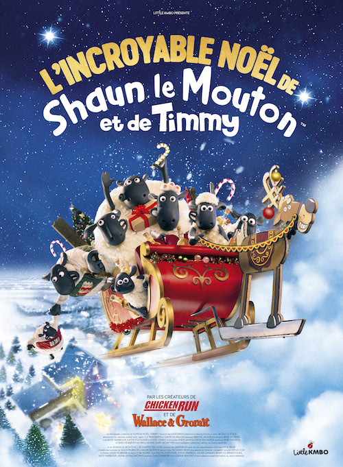 L'Incroyable Noël de Shaun le mouton et de Timmy film d'animation affiche réalisé par Steve Cox, Liz Whitaker et David Scanlon