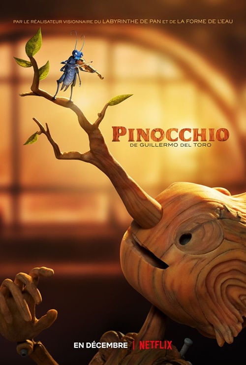 Pinocchio Guillermo del Toro film animation affiche réalisé par Guillermo del Toro et Mark Gustafson