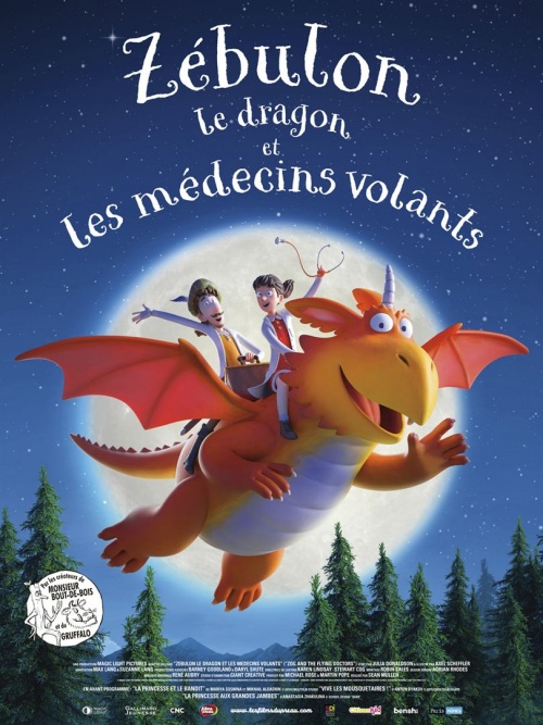 Zébulon le dragon et les médecins volants film animation affiche réalisé par Mariya Sosnina, Mikhail Aldashin, Anton Dyakov, Anastasia Zhakulina et Sean Mullen